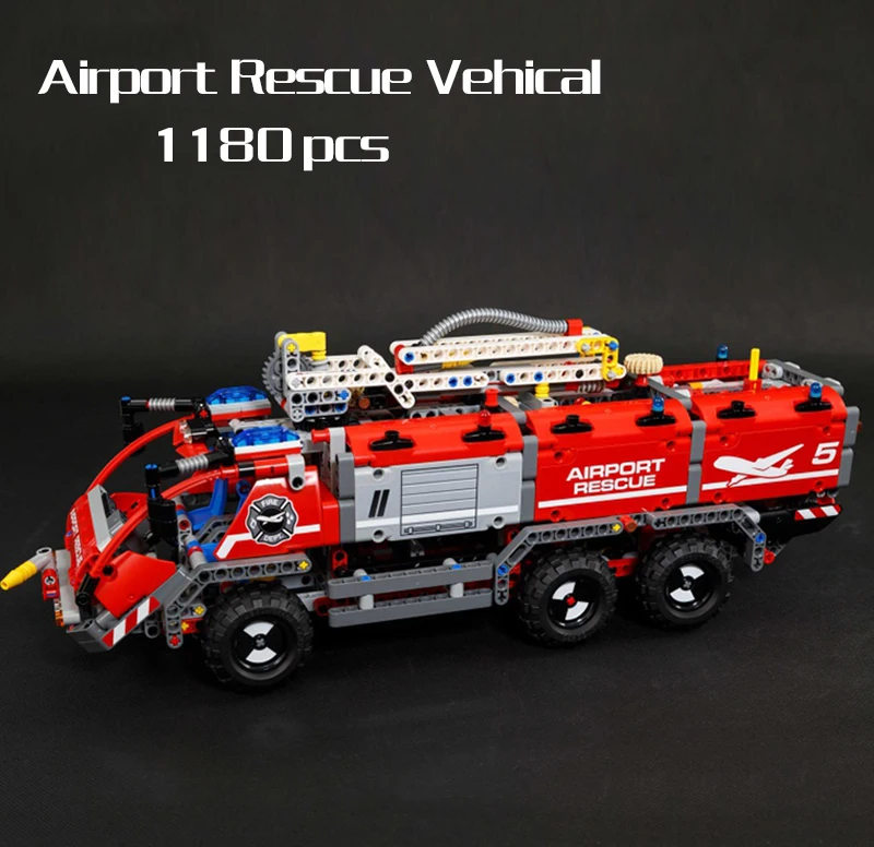 

In Stock Lepin 20055 Technic Series Airport Rescue Vehicle Set Children Educational Building Blocks Bricks Legod 42068 Toy Gifts