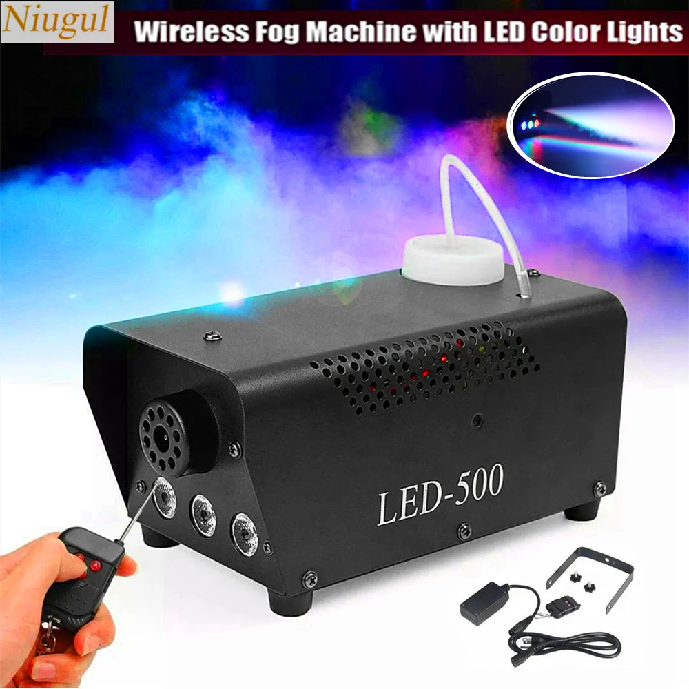 

Wireless Remote Control LED 500W Fog Machine /Stage Smoke Ejector/Smoke Machine With RGB LED Lights/DJ Disco Party Smoke Thrower