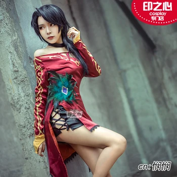 

[Custom-made]2018 Hot Anime Cinder Fall Cosplay Costume Horizontal Neck Sexy Red Dress For Women Christmas Free Shipping New.