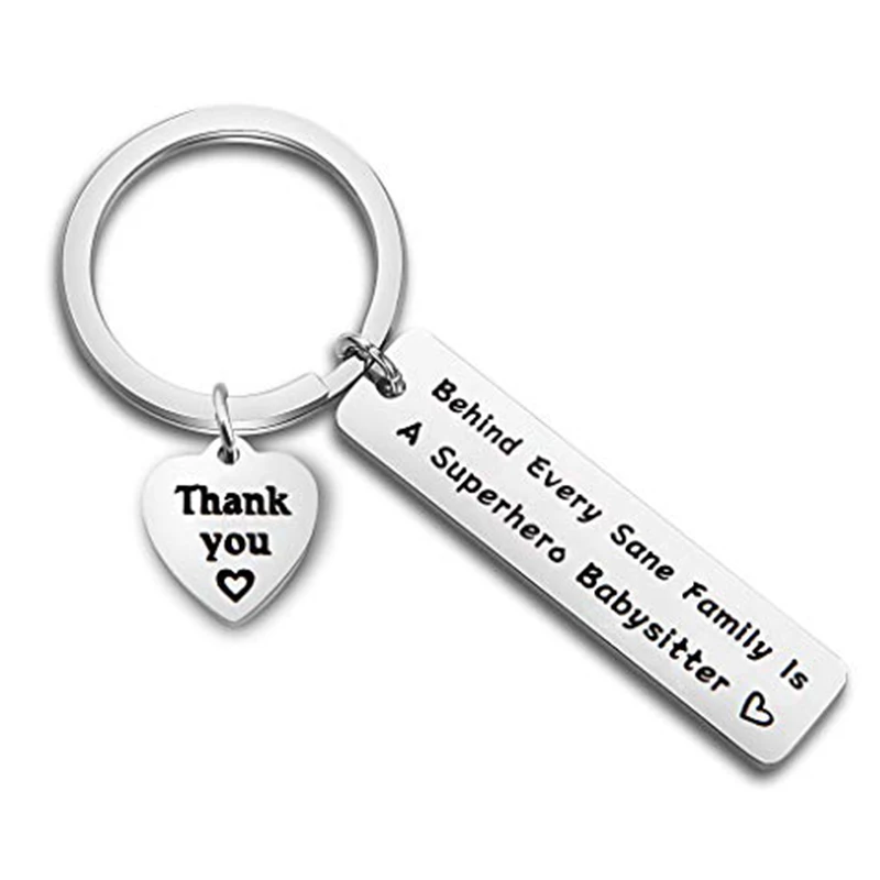 

Key Ring Babysitter Appreciation Gift Behind Every Sane Family Is A Superhero Babysitter Daycare Nurse Caregiver KeyChain Gift
