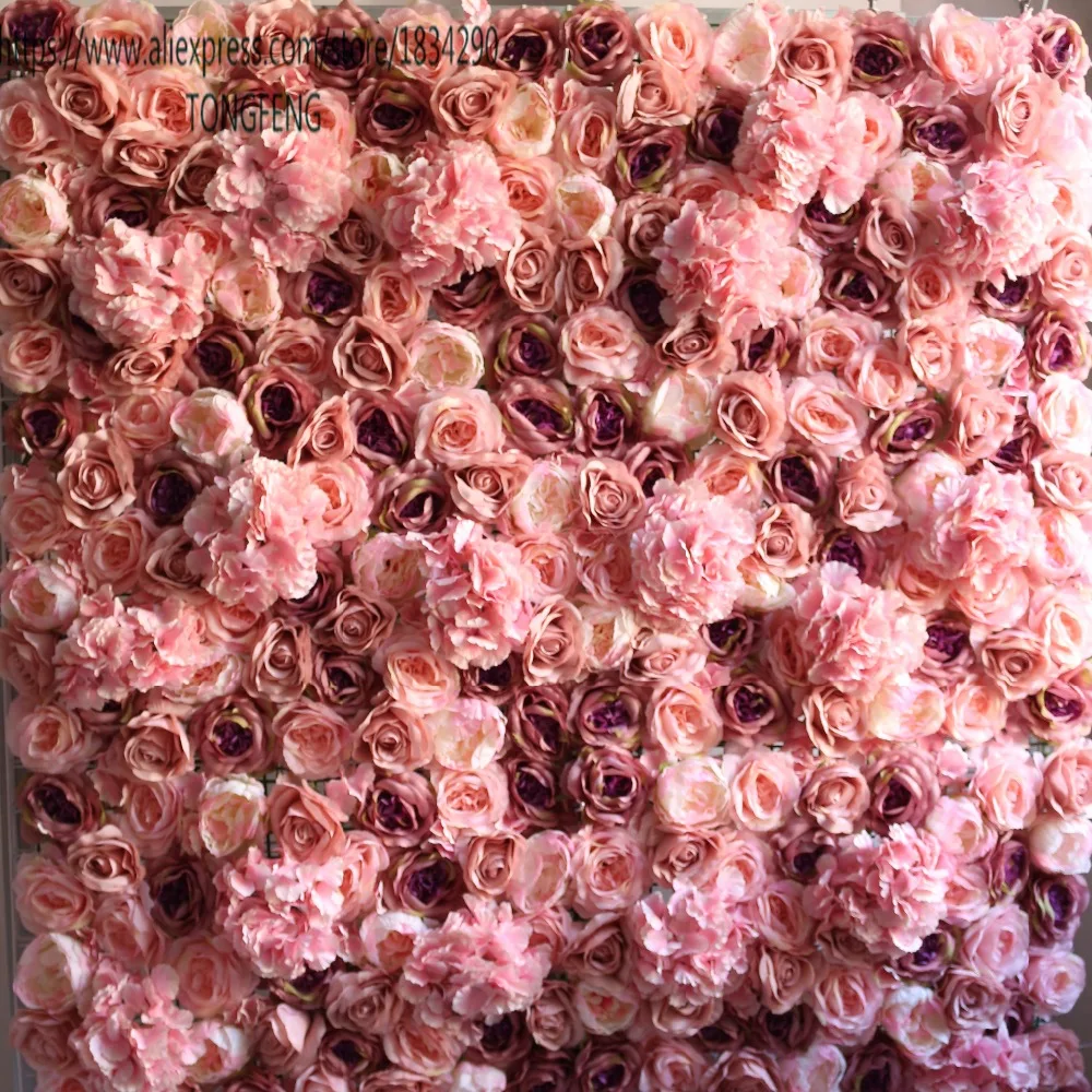 TONGFENG свадебный цветок, Настенный Цветок, искусственный шелк, роза, пион, Гортензия, свадебные украшения, смешанные цвета, 10 шт./лот