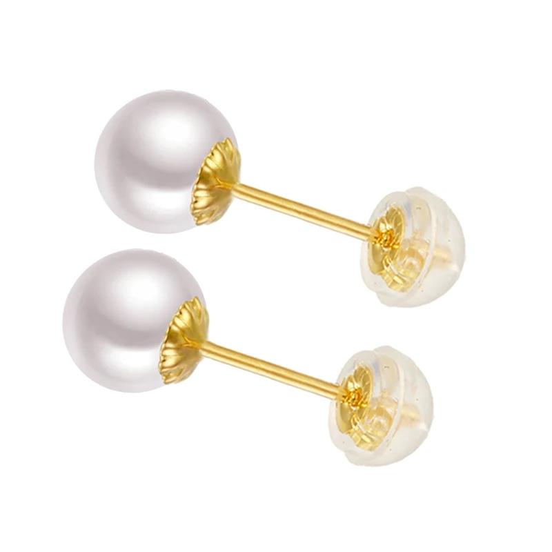 ED06 GOLD 18K STUD PEARL EARRINGS 2