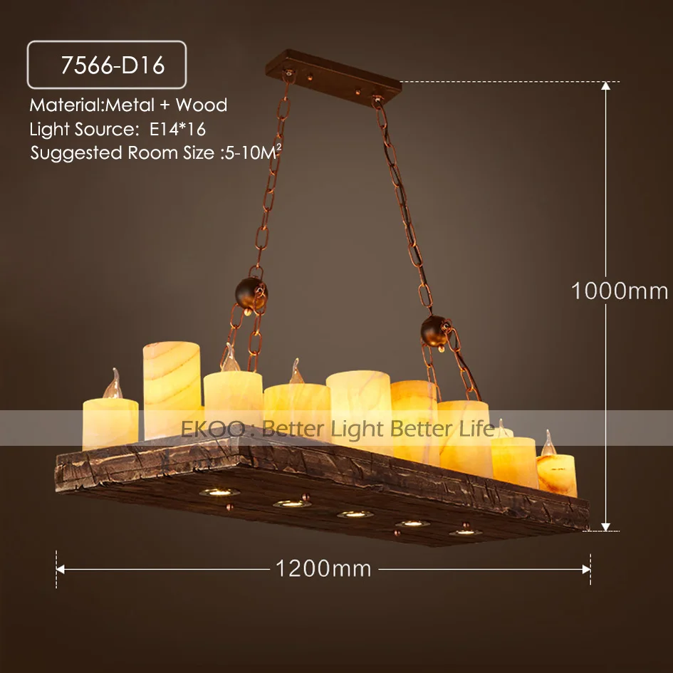 EKOO 220v16 светильник винтажный промышленный Ретро деревянный E14 Люстра Железный светильник Промышленный деревенский светильник для ресторана бара гостиной