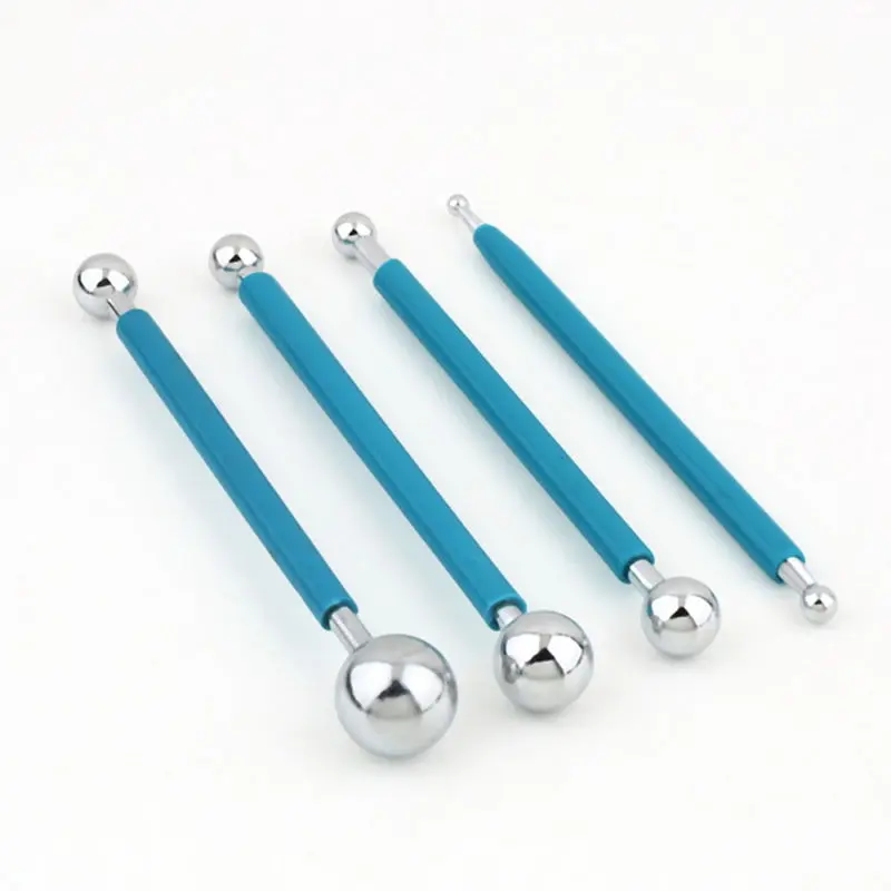 

Sugarcarft Fondant Cake Decorating Carving Tool Stainless Steel Dome Molding Kit Ball Sticks Polymer Clay Tools 4 pcs/set