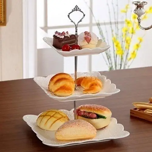 1/2/3 Tier Hardware Crown Metal Cake Plate Stand Handle Fitting Birthday Party 