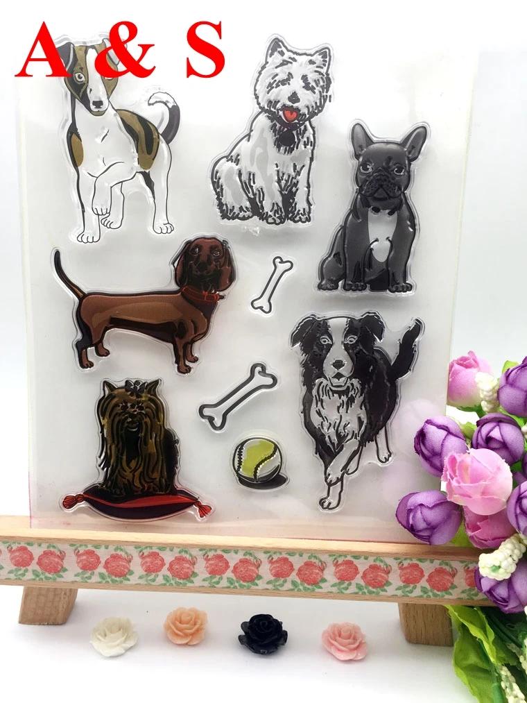 

CLEAR STAMPS Dog Bone Pet Scrapbook Card album paper craft silicon rubber transparent stamp