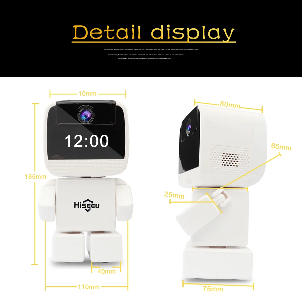 Hiseeu ip камера 960 P HD робот ночного видения двухстороннее аудио детский монитор CCTV SD