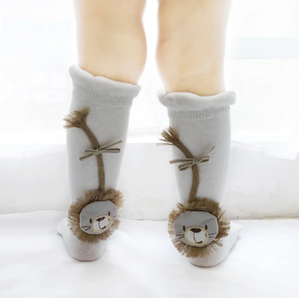 Xiaying Smile/Новинка года, весенне-осенние носки для малышей с рисунком льва носки для малышей 0-1-3 лет свободные хлопковые детские носки - Цвет: Style 2