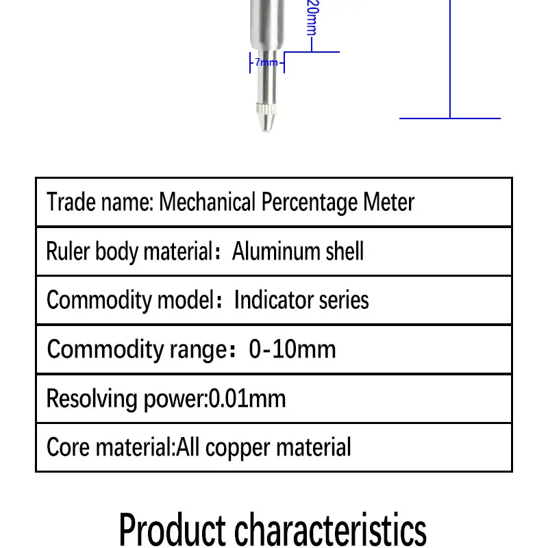 Точность 0,01 мм циферблатный индикатор 0-10 мм метр точный 0,01 мм разрешение Индикатор Датчик Mesure инструмент циферблат датчик