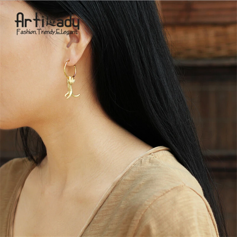 

Artilady 925 sterling silver cat earrings for women jewelry gift party dropshipping