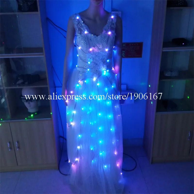 Newest Led Luminous Party Dress Led Light Up Growing Stage