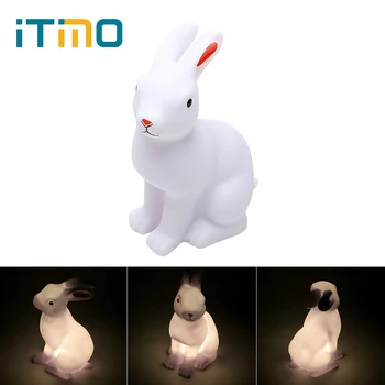 

iTimo Rabbit LED Night Light Battery Operated Table Bedside Lamp for Kids Children Best Gift for Baby Cute Animal Nightlight