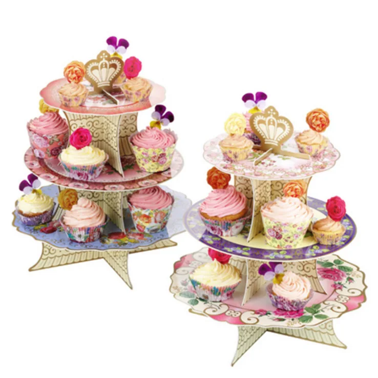 

Paper cake stand fruit plate party supplies three-layer cake stand Chinese dried fruit plate afternoon tea dessert table dessert