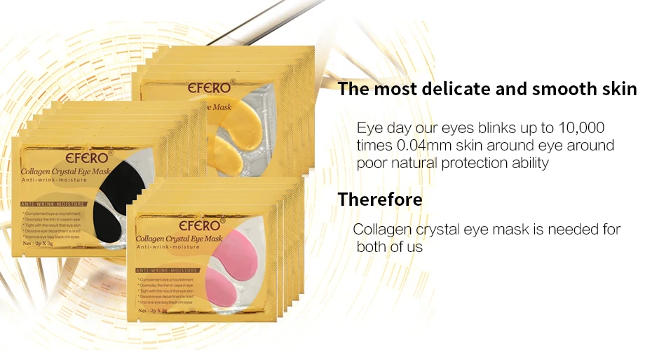 EFERO 10 шт = 5 пар коллагеновая Золотая маска для глаз против морщин повязка для глаз маска от темных кругов отечность удаление увлажняющие патчи для глаз