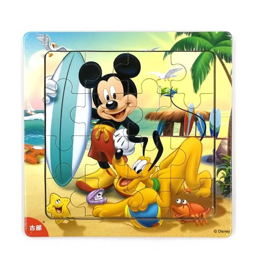 9pcs /16pcs Disney Frozen Jigsaw Puzzle Wooden Toys For Children Animal Traffic Educational Toys For Children 19