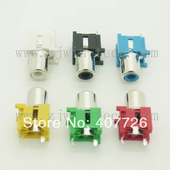 

(4PCS/PACK) High quality White 180degree RCA Female Stereo audio Jack AV Audio input socket Connector one hole RCA-106K-2