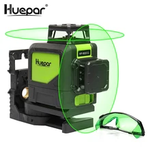 Huepar самонивелирующийся Профессиональный зеленый луч перекрестный лазер 360 градусов с импульсными режимами+ Huepar зеленые лазерные улучшенные очки