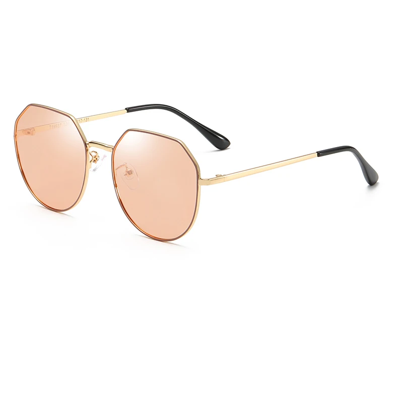 Брендовые дизайнерские солнцезащитные очки «кошачий глаз» очки детские женские винтажные металлические очки с отражающими стеклами для женщин зеркальные ретро - Цвет линз: Коричневый