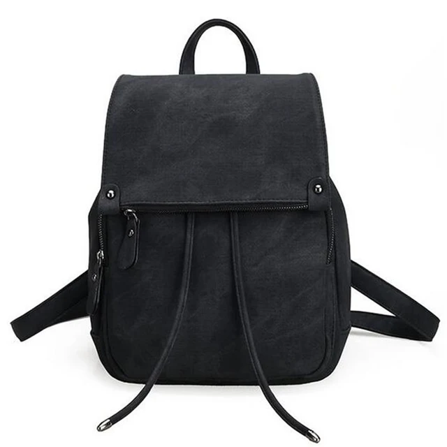 2017 New Women S Backpack Simple Style Black Bag 2017 New Women S Backpack Simple Style Black Bag Polyurethane Leather Canvas School Bags
