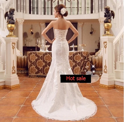 

Promotion Spring Summer Autumn Winter dress tail of cultivate one's morality princess that wipe a bosom lace wedding dress M45