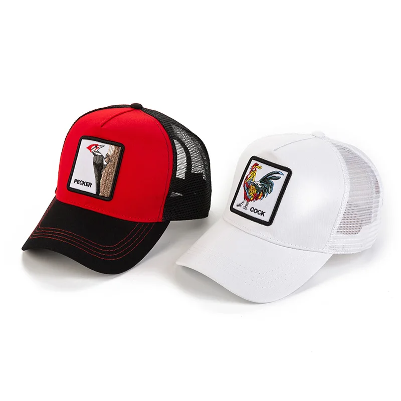

TRUCKER Hat Snapback Cap Personality Sunshade Baseball Cap Spring Summer Net Cap Shade Breathable Sun Hat Animal Embroidery