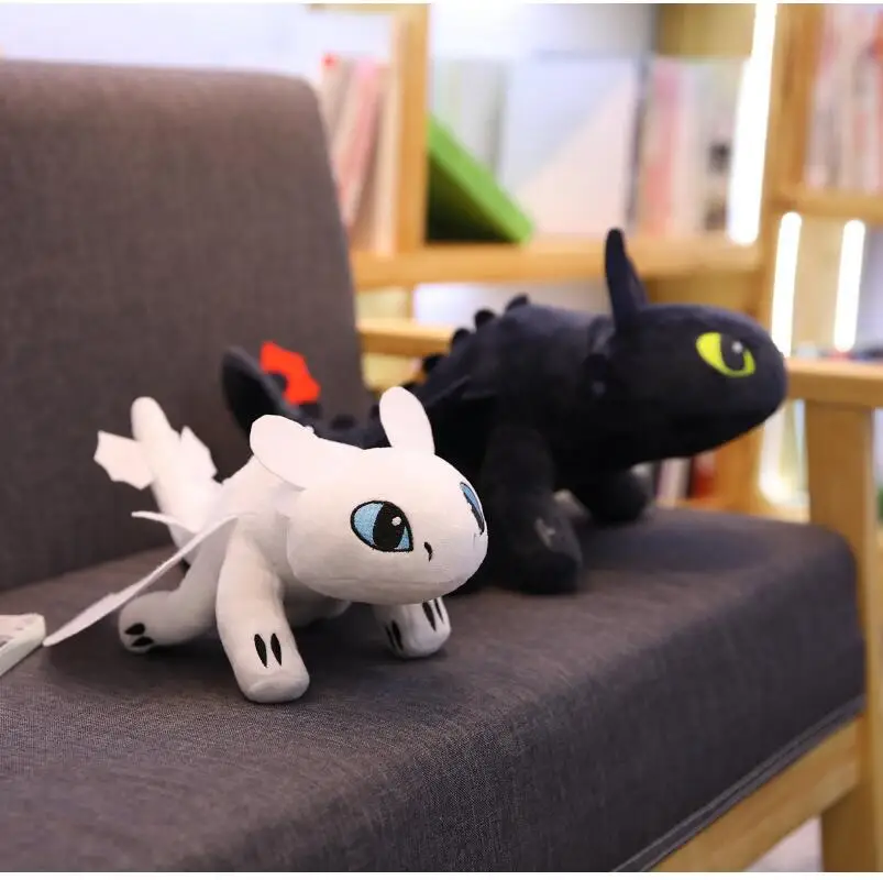 

25cm/35cm How To Train Your Dragon 3 Night Fury Light Fury Plush Toy Toothless Stuffed Doll Toys Gift for Children Anime Plush