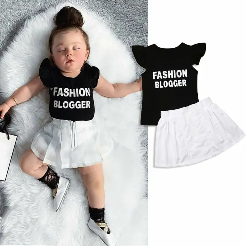 

Emmababy Baby Girls Short Mini Skirt Fly-Sleeve Summer Dress Clothes Tops 1-5Y
