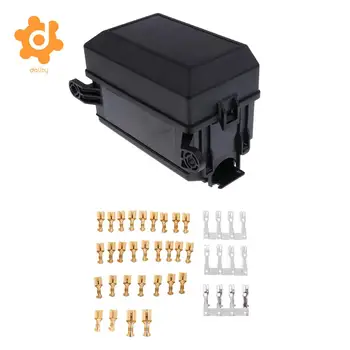 

6-Way Automotive Audio Blade Fuse Holder 5-Pin Relay Socket Block Box