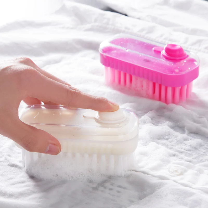 Add soft fur laundry brush plastic cleaning brush washing clothes shoe
