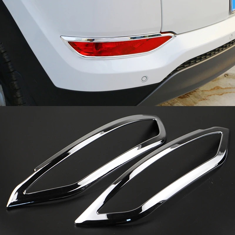 ABS Chrome Rear Fog Lamp Fog Light Cover Trim 2pcs for Hyundai Tucson 2016-2017 ABS Chrome Rear Fog Lamp Fog Light Cover Trim 2pcs for Hyundai Tucson 2016-2017