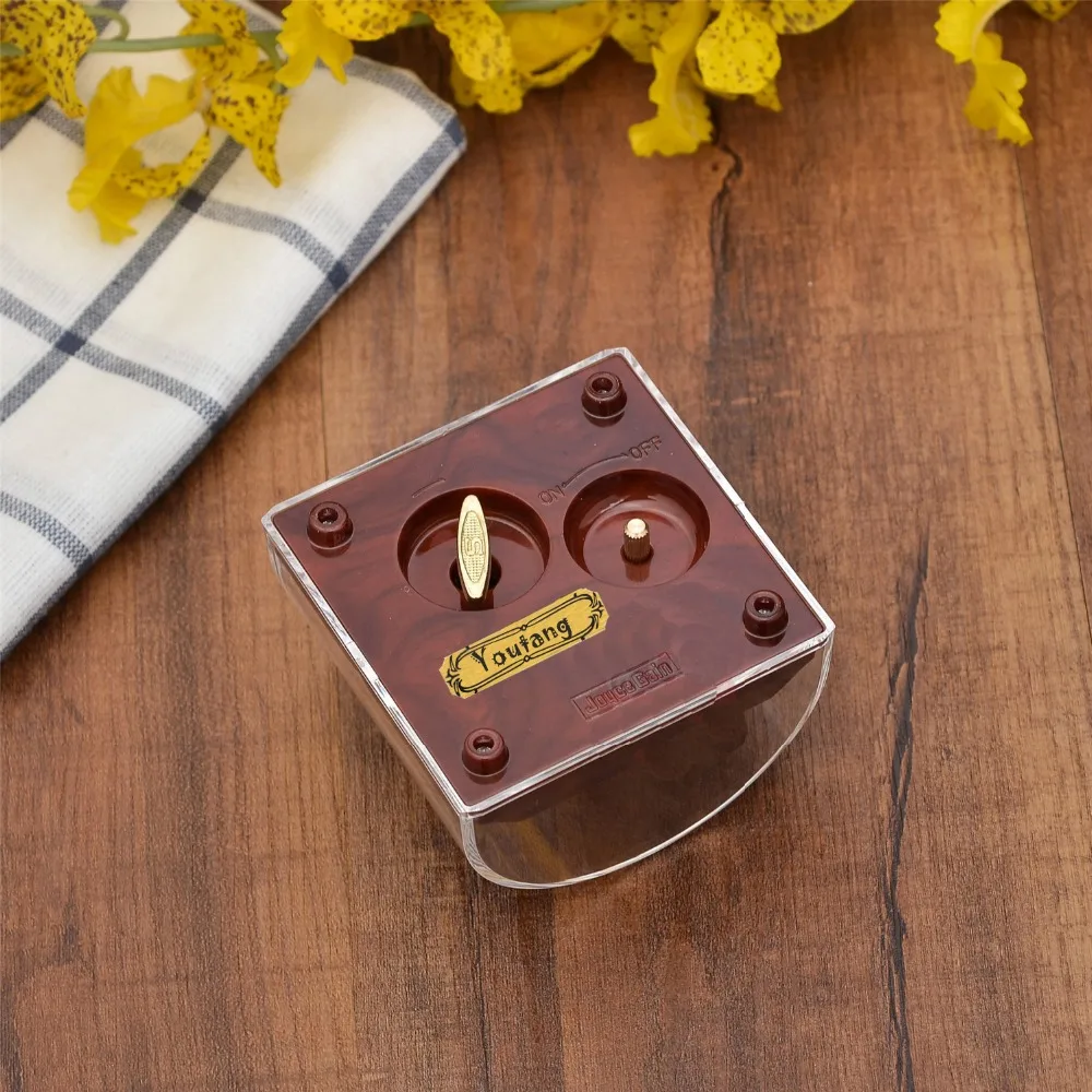 Creative Transparent Acrylic 18-Note Wind-up Musical Box Dome Box with Stop Button for Girl,Christmas Gift Birthday Gift for Kid 3