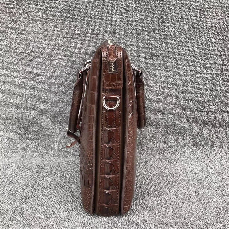 Authentic Crocodile Skin Zipper Closure Businessmen Working Purse Handbag Briefcase Exotic Alligator Leather Male Shoulder Bag Authentic Crocodile Skin Zipper Closure Businessmen Working Purse Handbag Briefcase Exotic Alligator Leather Male Shoulder Bag
