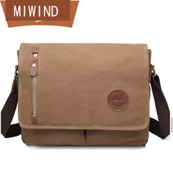 Miwind высокое качество Винтаж Для мужчин брезентовый мешок, сумка мужская сумка кроссбоди мешок twk1090
