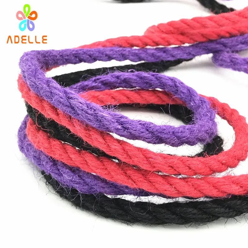 7 colors Jute Twine Rope 4/6mm colored Strong twisted bondage Rope
