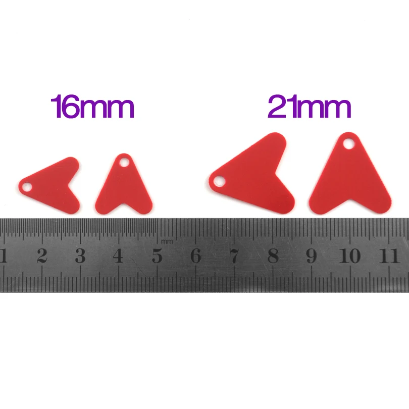 50X Plastic Red Heat Shape Sequins For DIY Metal Spoon Fishing Lures Hard Hook F