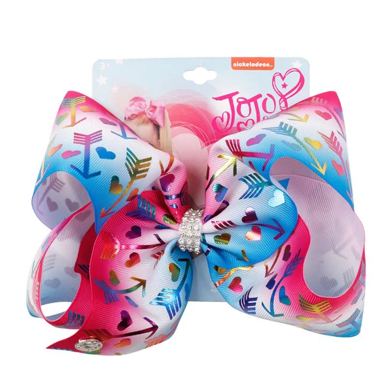 

8" JOJO Bows Hairpin Bowknot Bronzing Hair Clip for Girl Hair Accessories Jojo Siwa Fashion Hairgrips Headwear