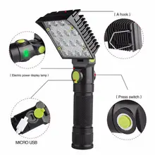 HobbyLane usb зарядка COB светодиодный магнитный Рабочий фонарь с крюком наружный фонарик аварийная лампа для кемпинга