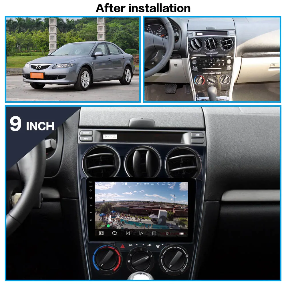 Clearance 9" Android 8.1 Car GPS Player Navi for Mazda6 Mazda 6 2002-2008 with 2G+16G Quad Core Stereo Autoradio Multimedia headunit radio 0