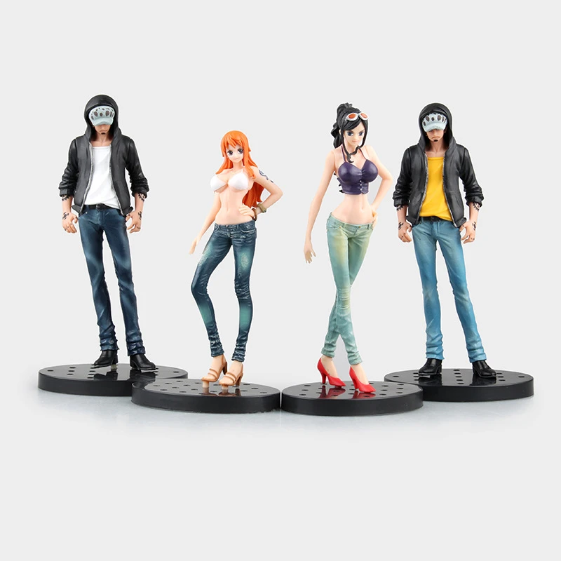 New Hot Sale Jeans Freak One Piece Nami Law Robin Perona Zoro 18cm Pvc Gift For Children Free Shipping Aliexpress