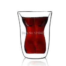 1 шт. Виски Стекло Творческий tipsy искушение красоты бокал для красного вина двойное стекло пивной стеклянный бокал для вина