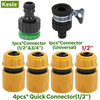 

6pcs 1/2"Adapter Plug Coupling Quick Coupling Hose Connector w Nipple & Universal Hose Thread Connection Irrigation Garden Tools