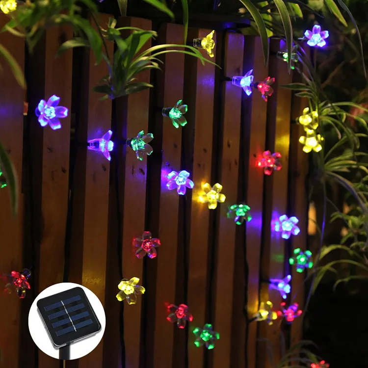 Kohree 20/50 светодиодный светильник на солнечной батарее, цветок персика, 5 м, 7 м, сказочный светильник, уличный садовый светильник, рождественская елка, Свадебная вечеринка, Декор, водонепроницаемый