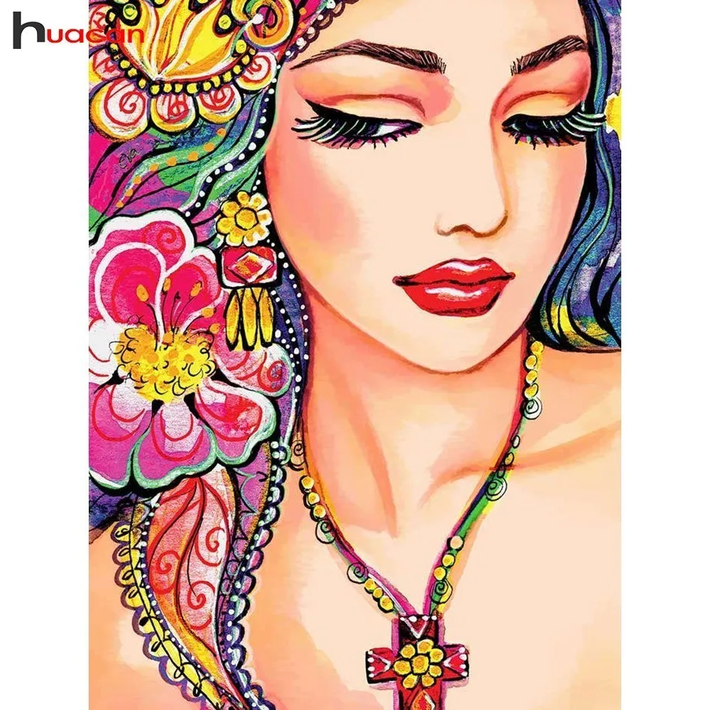 

HUACAN Diamond Mosaic Portrait 5D DIY Diamond Painting Religious Full Drill Square Home Decor Picture Of Rhinestone