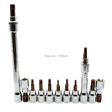 11 шт. Torx Бит Набор торцевых головок 3/" с квадратным влияние спецголовка T10-T60 с 2 шт. 3/8" с квадратным, гнездо Extender
