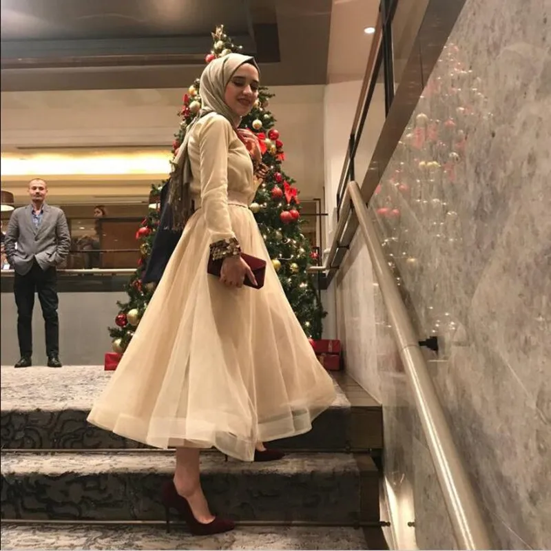 

New Arrival Champagne Ankle Length Tulle Skirt High Waist A Line Formal Skirt for Party Spring Summer Style Saias Jupe Faldas