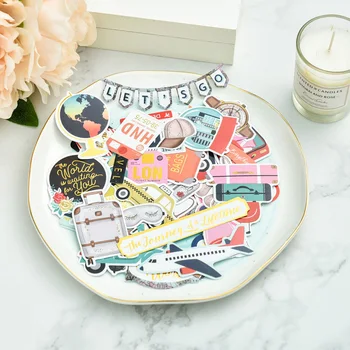 

50Pcs/Set Travel Around World Die Cut Paper Stickers for DIY Scrapbooking Happy Planner Card Making Journal Project