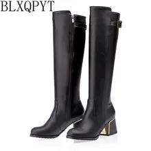 BLXQPYT большие и маленькие размеры 30-54 Ботинки botas mujer обувь Женская мода Высокие каблуки Женские ботинки зима-осень A18