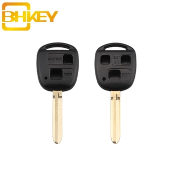 

BHKEY Remote key Fob Case 2/3 Buttons For TOYOTA CAMRY RAV4 Corolla PRADO YARIS Uncut Blank TOY43 Blade