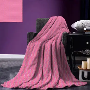 

Modern Throw Blanket Circular Shapes with Flower Petal Motifs Repeating Spring Themed Pattern Warm Microfiber Blanket