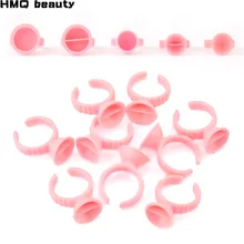 100 шт одноразовый контейнер для клея кольца пластик Перманентный макияж Пигмент палитра в футляре для татуаж ресниц расширение клей Делитель Контейнер